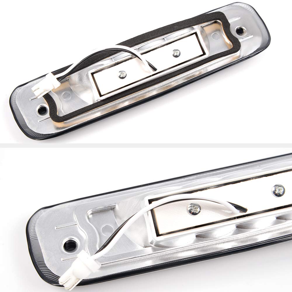 G-PLUS LED Third 3rd Brake Cargo Light Compatible With 1997 1998 1999 2000 2001 Cherokee, Rear Roof Center High Mount Stop Tail Light Replacement (Chrome Housing Smoky Lens)