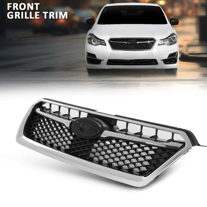 G-PLUS Front Bumper Grille w/Moulding Trim Compatible with Subaru Impreza 2012-2016,Fit Subaru Crosstrek 2016-2017 SU1200163