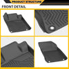 TPE Floor Mats Cargo Liners 3PCS, Compatible with Nissan Altima 2019-2025, 1st & 2nd Row, Floor Liner All Weather Full Cover Protection