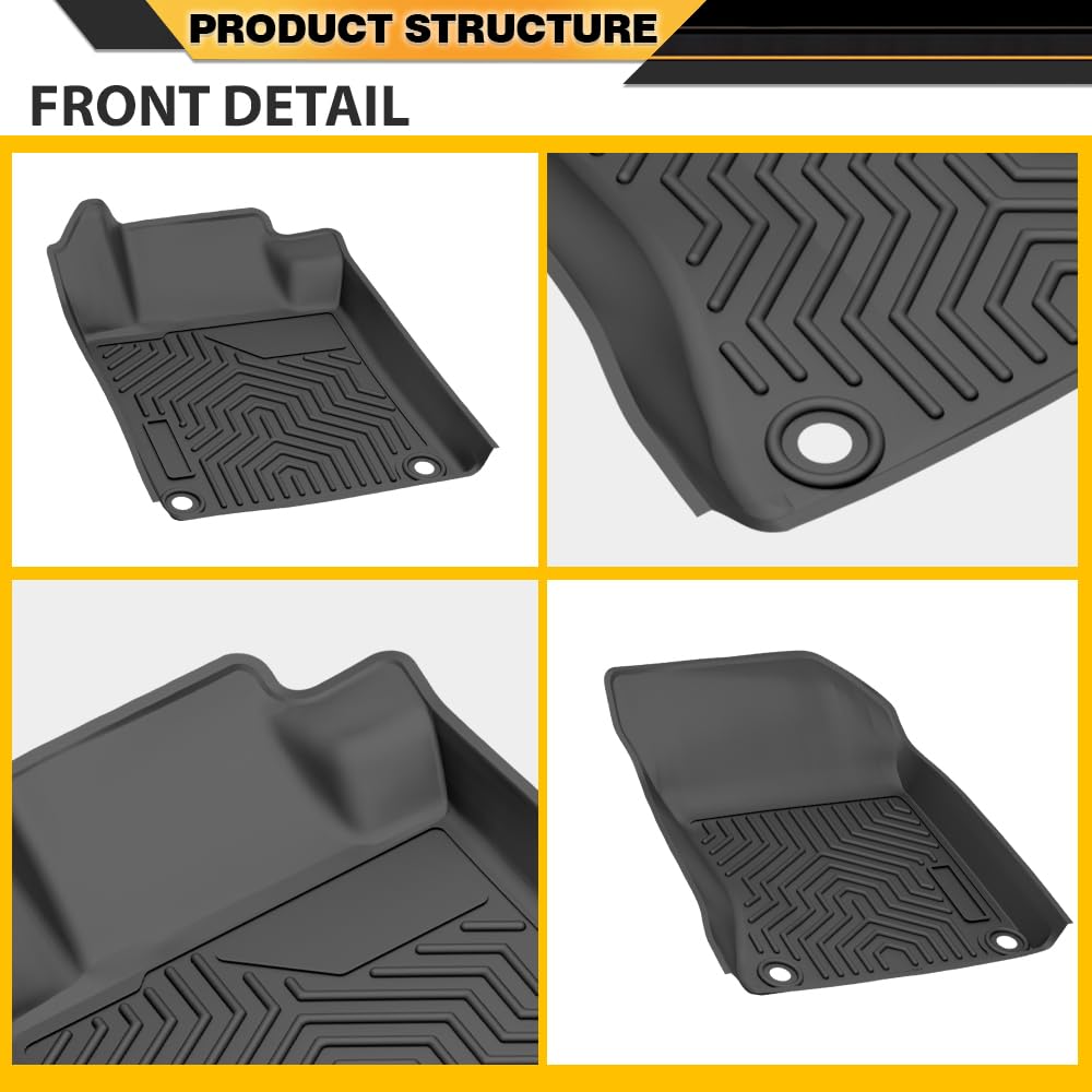 TPE Floor Mats Cargo Liners 3PCS, Compatible with Nissan Altima 2019-2025, 1st & 2nd Row, Floor Liner All Weather Full Cover Protection