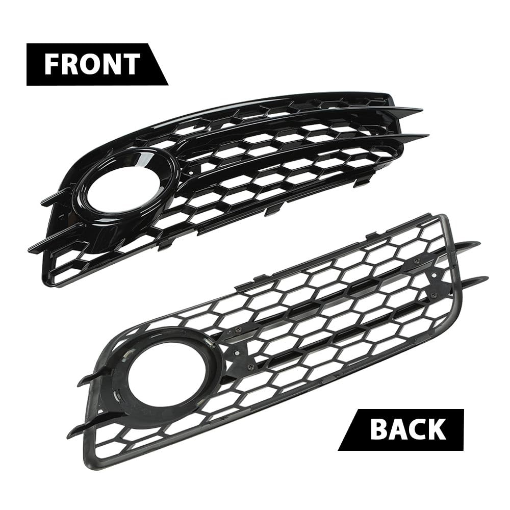 G-PLUS Fog Light Lamp Cover Grille Compatible with Audi A4 B8 S-Line S4 Models 2008-2012/ NOT Fit For Standard Bumper 88K0807681C, 8K0807682C