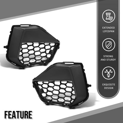 G-PLUS Front Corner Grille Set L&R Compatible with Ford Mustang GT 2024-2025 Black