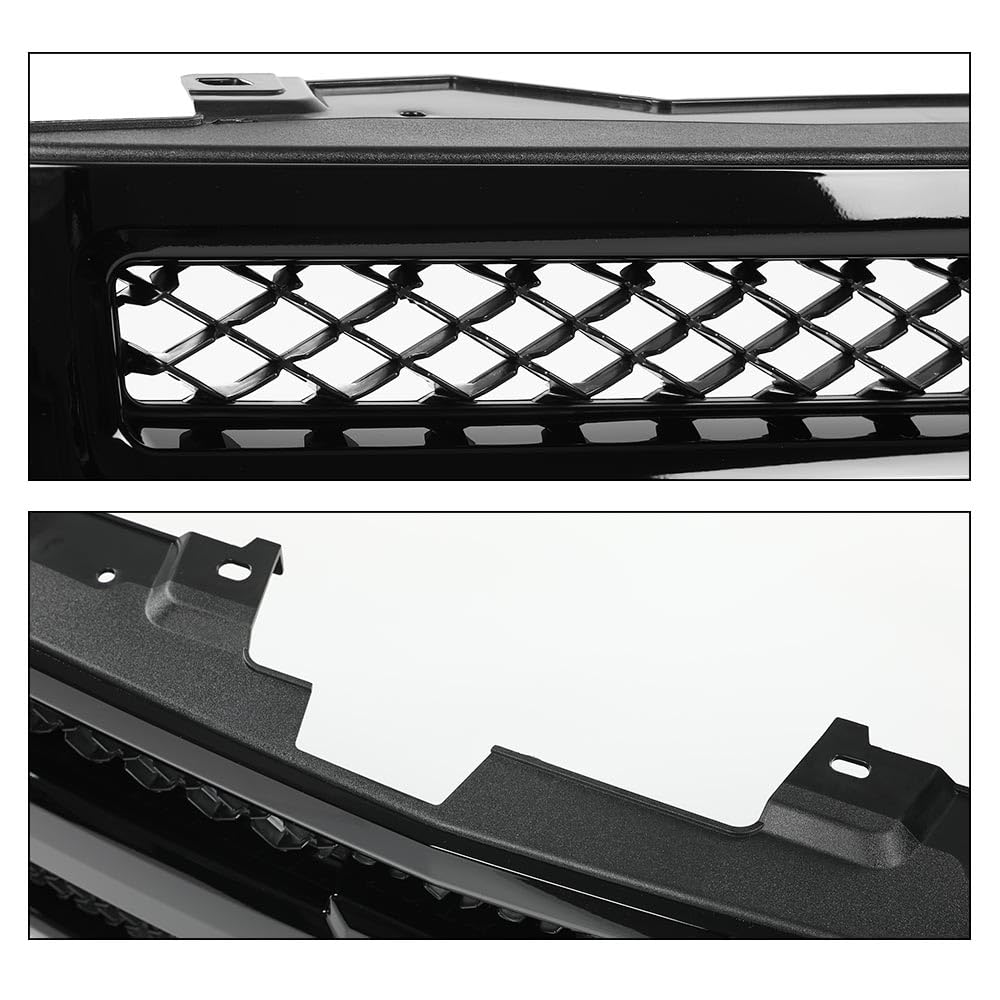 G-PLUS Front Bumper Grille Grill Compatible with Chevy Silverado 1500 Hybrid 2009-2013/Fit Silverado 1500 XFE 2010-2013/Fit Silverado 1500 LS LT LTZ WT 2007-2013 25810707, 19303978