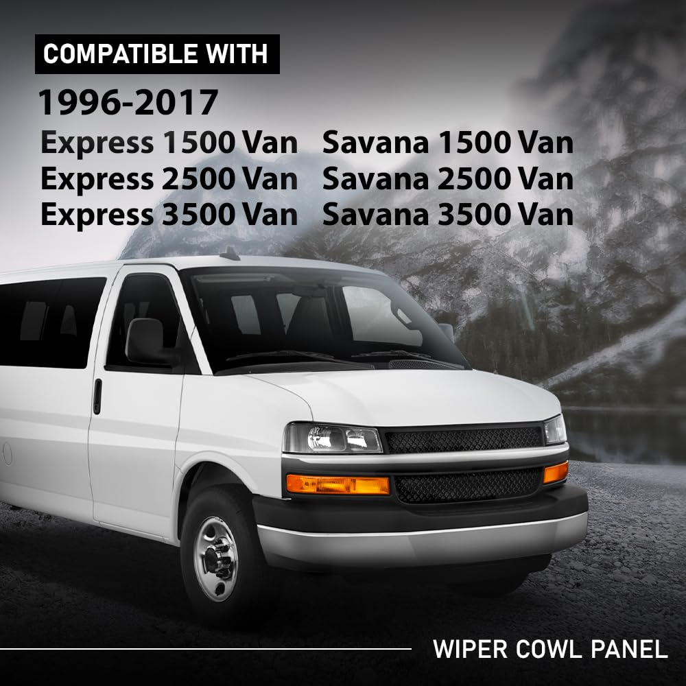 G-PLUS Windshield Wiper Cowl Vent Cover Right Side Compatible with Chevy Express 1500 2500 3500 Van 1996-2017,Compatible with GMC Savana 1500 2500 3500 Van 1996-2017 25826330