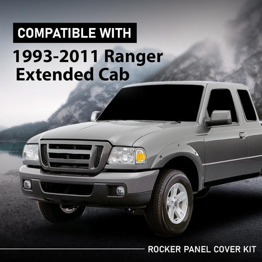 G-PLUS Rocker Panel Cover Kit Compatible with Ford Ranger Extended Cab 1993-2011