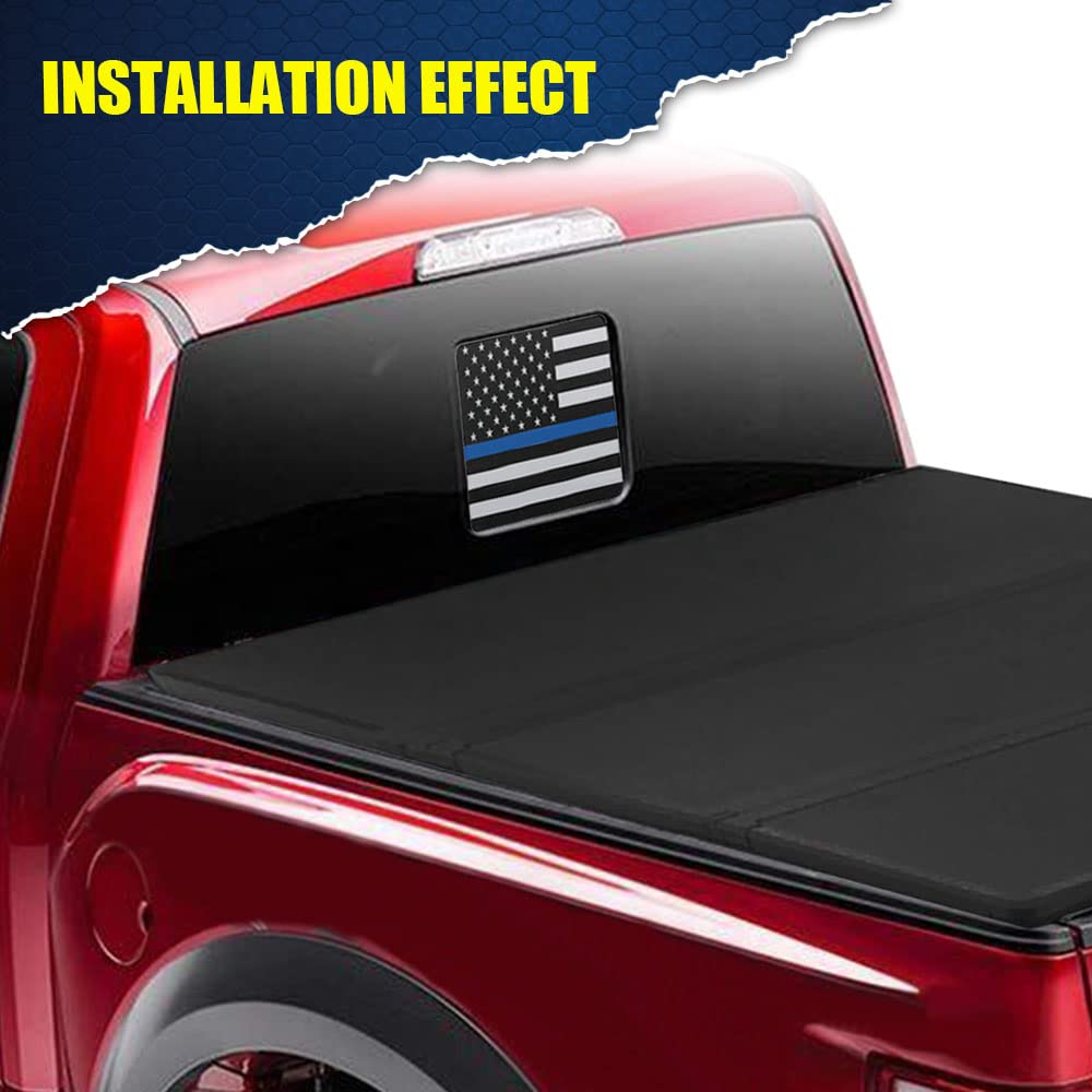 G-PLUS Middle Window American Flag Decal Sticker Compatible with 15-21 F150/250/350 (Blue)