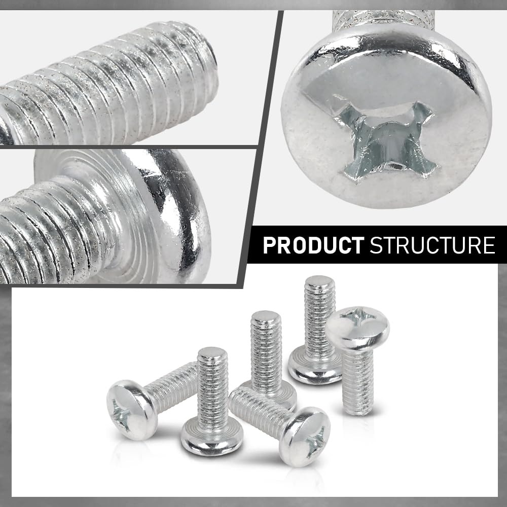 G-PLUS 100 License Plate Screws Compatible with Toyota Honda LX and Some Other Foreign Cars