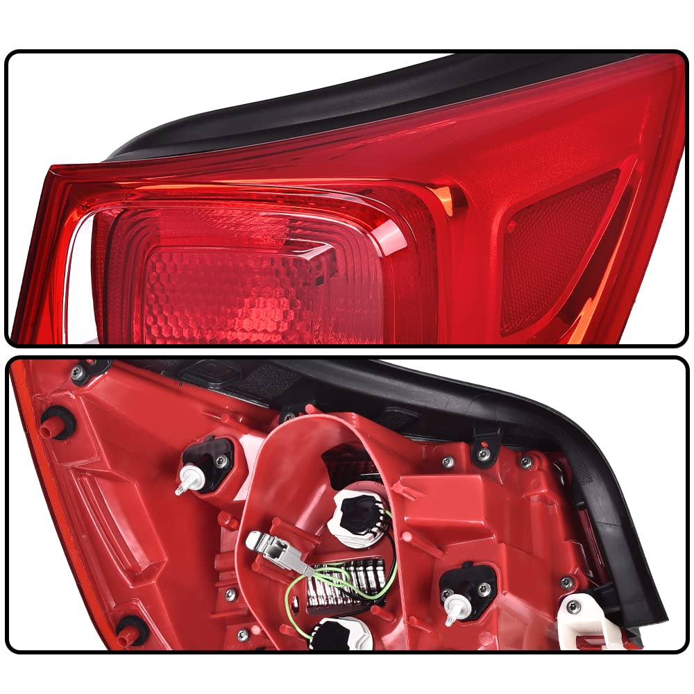 G-PLUS Rear Right Tail Light Assembly Compatible with Chevy Malibu LT/LS/Eco 2013 2014 2015, Fit 2016 Malibu Limited Rear Brake Lamp Luces Traseras, 23294319, Red Lens