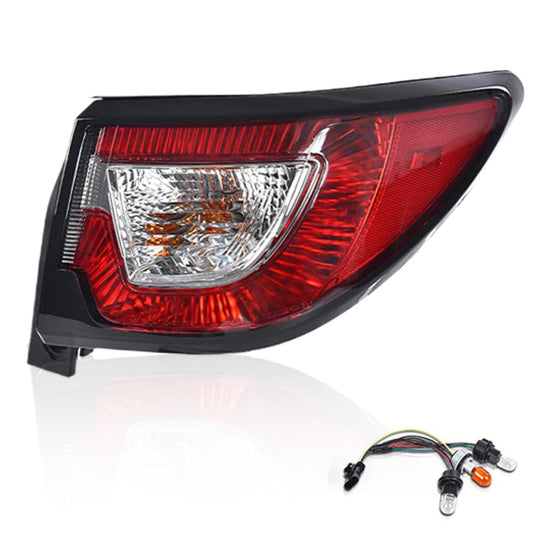 G-PLUS Rear Right Tail Light Assembly w/Bulbs Compatible with Chevy Traverse 2013 2014 2015 2016 2017 Right Outer Rear Brake Lamp Luces Traseras, 84266020 23301757, Red Lens