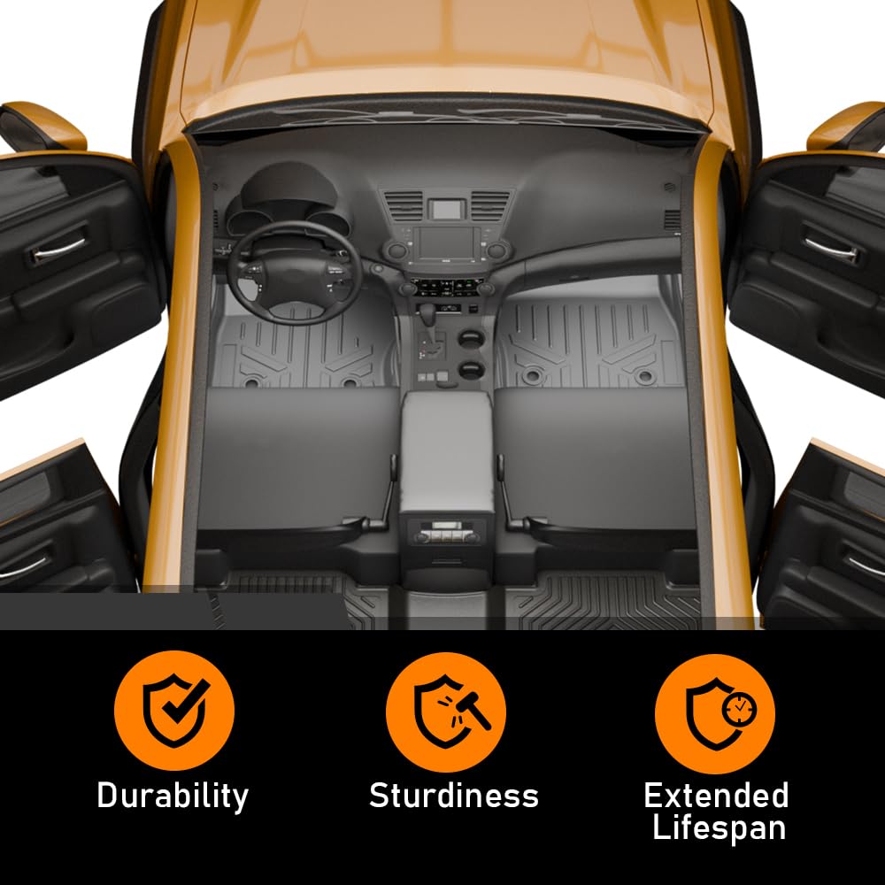 G-PLUS Floor Mats Fit Ford Transit Connect 2014-2021(Only Fit with Vinyl Flooring and Floor Posts) All Weather Protection TPE Floor Cargo Liners Accessories Waterproof 1st Row Black 2PCS
