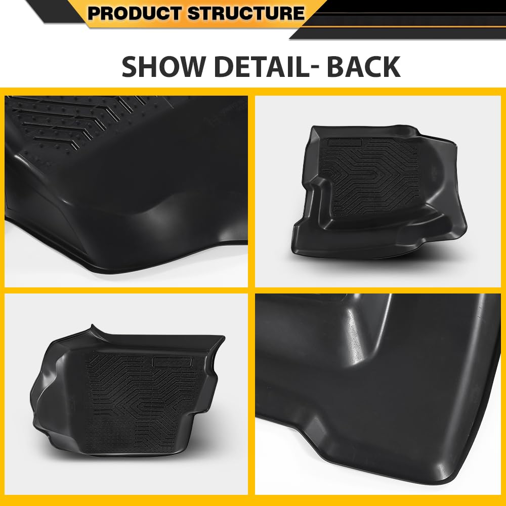 G-PLUS TPE Cargo Liners Compatible with 1999-2007 Chevy Silverado/GMC Sierra 1500 2500 (Fits Extended Cab Trucks Only) 3PCS Black Floor Liners 1st & 2nd Row All Weather Full Protection