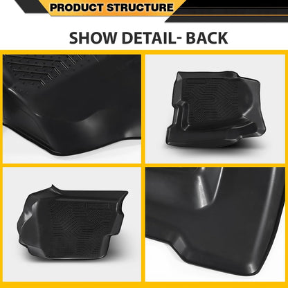 G-PLUS TPE Cargo Liners Compatible with 1999-2007 Chevy Silverado/GMC Sierra 1500 2500 (Fits Extended Cab Trucks Only) 3PCS Black Floor Liners 1st & 2nd Row All Weather Full Protection