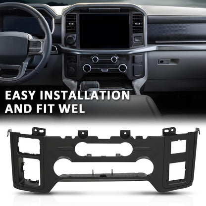 G-PLUS A/C Heater Climate Control Dash Trim Center Console Bezel Compatible with Ford F150 2021 2022 2023 Black