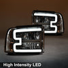 G-PLUS LED Headlights Compatible with Ford F250 F350 F450 F550 Super Duty 2005-2007 DRL BAR Headlamps Clear Lens Chrome Housing Amber Reflector,faros delanteros