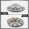 G-PLUS Front Wheel Covers Set Chrome Hub Cover 33mm Spiked Hub Axle Compatible with Semi-Truck 20",22.5" and 24.5" Wheels ABS Plastic Silver Pair