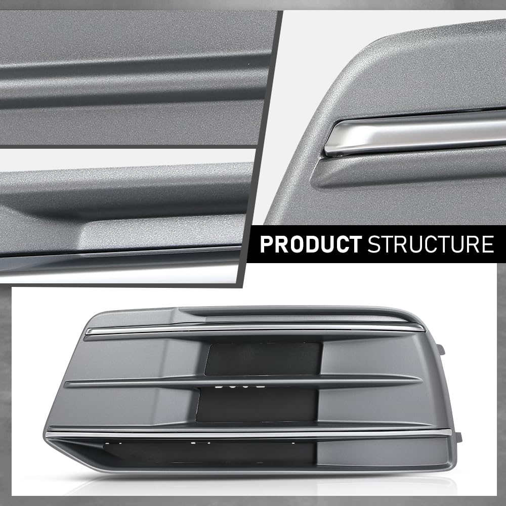 G-PLUS Pair Front Bumper Cover Grille Bezel Insert, Compatible with Audi Q5 2018-2022 Standard Version, LH Driver & RH Passenger 2PCS, 80A807679D, 80A807679DRU6