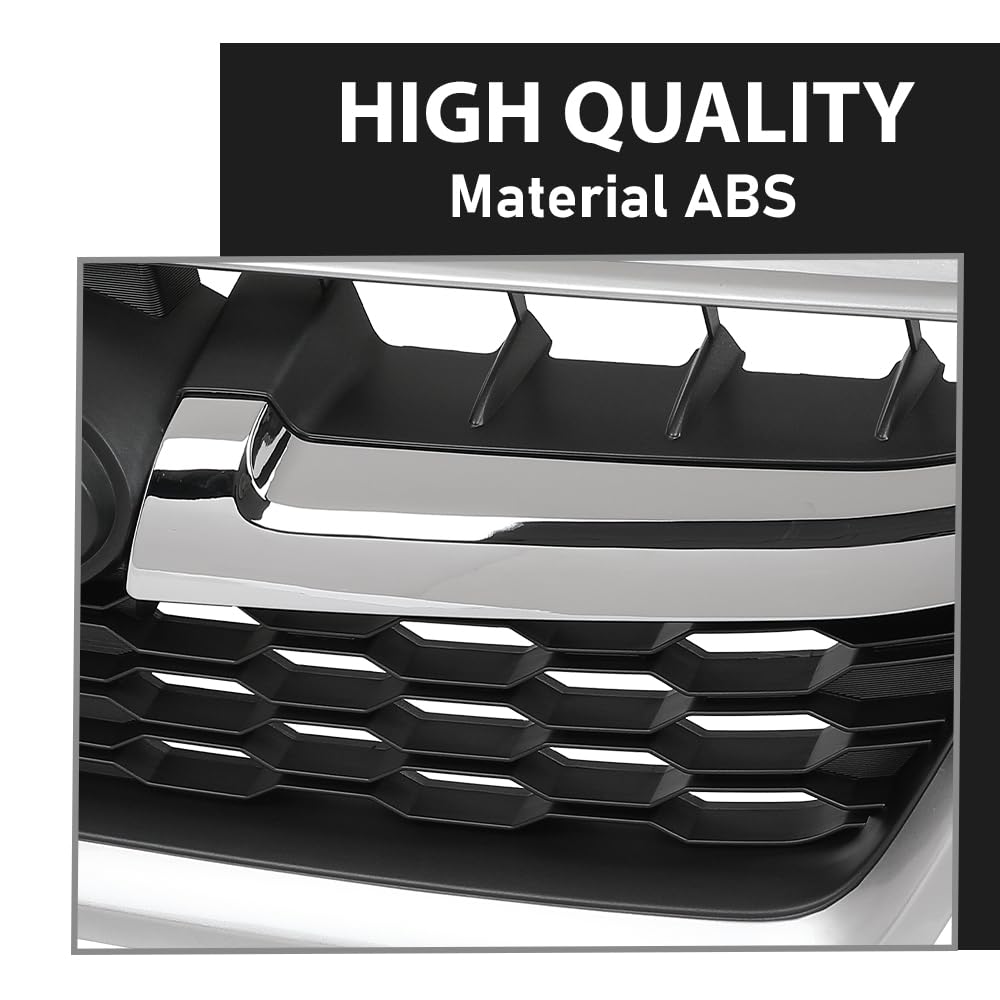 G-PLUS Front Bumper Upper Grille W/Chrome Grill Tirm Compatible with Subaru Impreza 2012-2014 91122FJ010