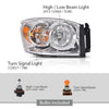 G-PLUS Headlights w/Bulbs Pair Compatible with Dodge Ram 1500 2006-2008/Fit Dodge Ram 2500 3500 2006-2009 68003125AD, 68003124AD, CH2502180, CH2503180 Clear Lens Chrome Housing Amber Reflector