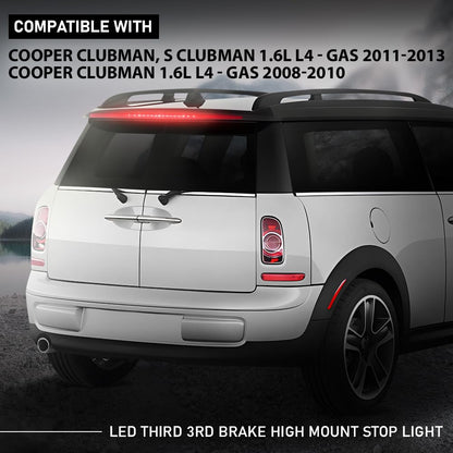 G-PLUS LED 3rd Brake Light, Compatible with Mini Cooper Clubman/Cooper Clubman 1.6L L4-Gas 2008-2013, Rear Third Lamp Red Lens, 63257167413