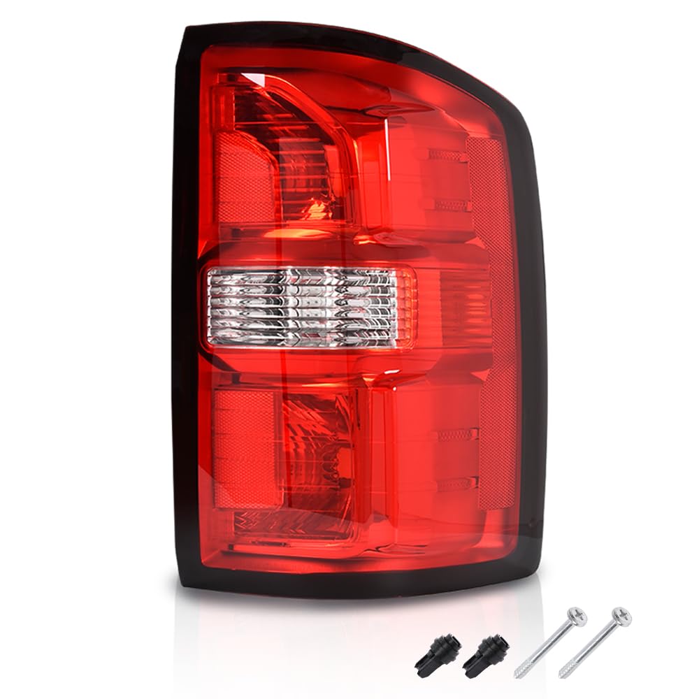 G-PLUS Tail Lights w/o Bulbs Fit GMC Sierra 1500 2014-2018, Fit GMC Sierra 2500 HD 3500 HD 2015-2019 84288725, GM2801281C Red Lens Right Passenger Side Luces Traseras Faros TraserosAssembly