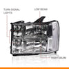 G-PLUS Headlights Assembly, Fit 2007-2013 GMC Sierra 1500/2007 2008 2009 2010 2011 2012 2013 2014 GMC Sierra 2500 HD/3500HD Headlamps,Clear Lens Chrome Housing Clear Reflector,faros delanteros