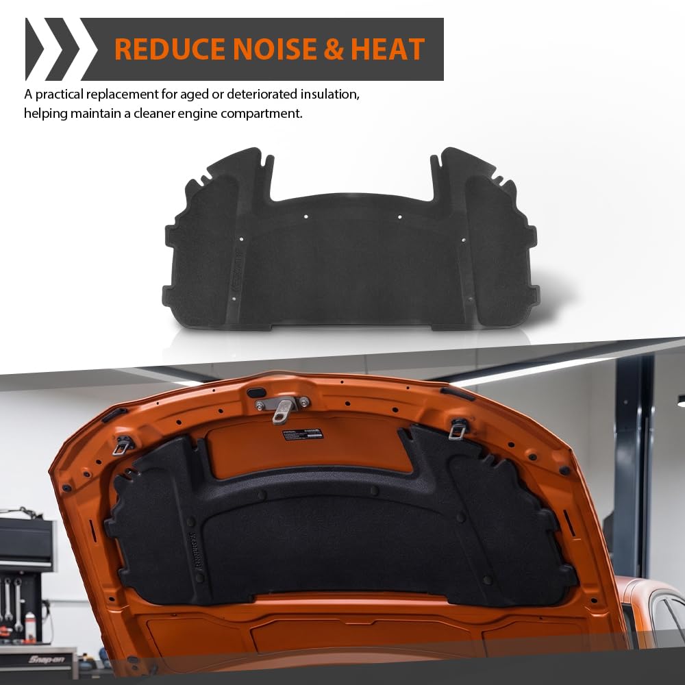 G-PLUS Hood Engine Sound Insulation Pad Compatible with BMW 3 Series E90 E91 E92 E93 323i 325i 51487059260 Black