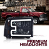 G-PLUS LED DRL Headlights, Compatible with 2005 2006 2007 Ford F250 F350 F450 F550 Super Duty Bumper Headlamps, Smoky Lens Black Housing Amber Reflector,faros delanteros