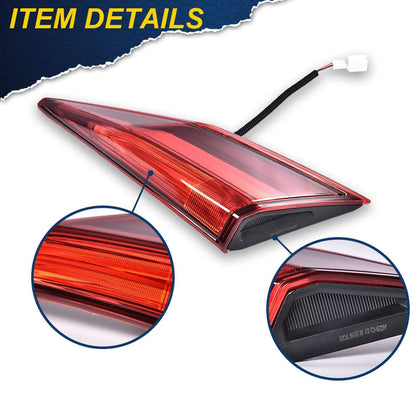 G-PLUS Tail Light - Inner Side, Replacement For 16-20 Honda Civic DX/LX/EX/EX-L/Turbo/Touring Plus/i-Style/Si/Sport 4-Door Sedan Automotive Trunk Brake Rear LED Inner Lamp Chrome Housing (Right)