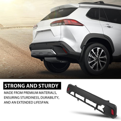 G-PLUS Rear Bumper Cover Compatible with Toyota Corolla Cross 2022-2025, Fit L & LE Models Without Park Assist Sensor Holes Only, TO1100363, 521590A200, 187-11272, Black