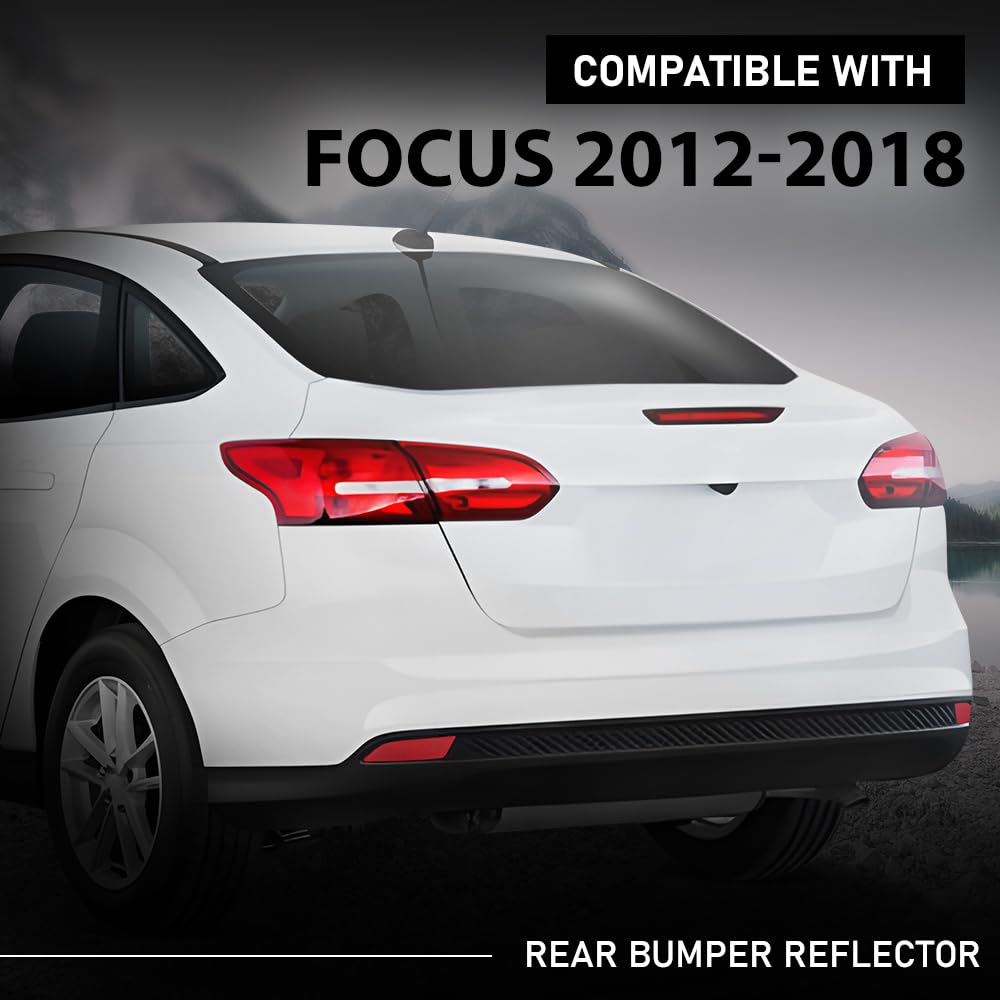 G-PLUS Rear Left Bumper Reflector, Compatible with Ford Focus S SEL Titanium 2012-2018, Driver Side, FO1184101, BM5Z13A565B