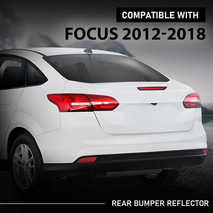 G-PLUS Rear Left Bumper Reflector, Compatible with Ford Focus S SEL Titanium 2012-2018, Driver Side, FO1184101, BM5Z13A565B