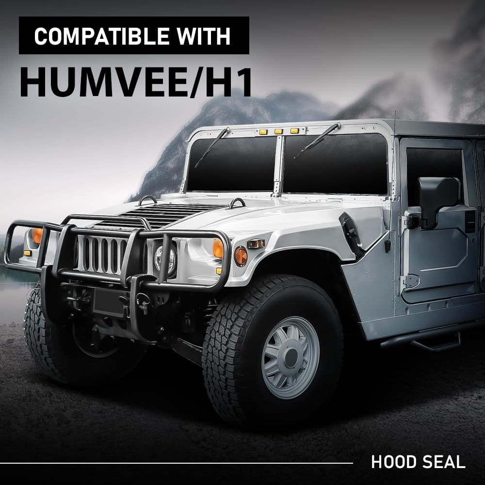G-PLUS Hood Seal Pair Black Fit for HMMWV Hummer H1 12342357