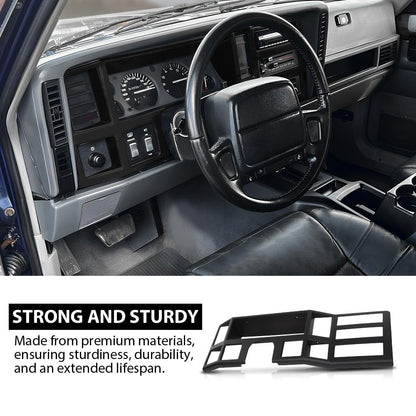G-PLUS Dash Bezel Panel Surround Trim Compatible with Jeep Cherokee XJ 1984-1996 Black Dashboard