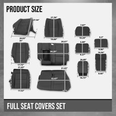 G-PLUS Seat Covers Set for Jeep Grand Cherokee 4 Door 2011-2019 Black Side View