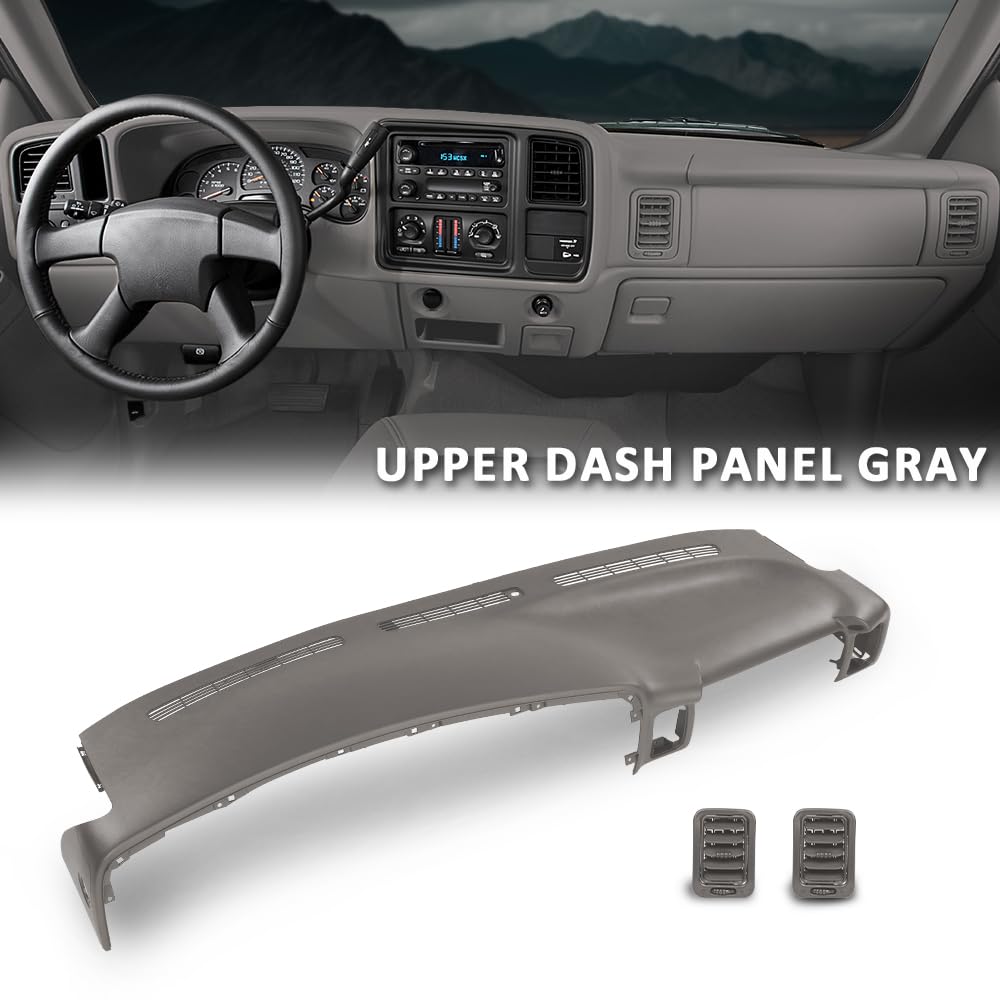G-PLUS Upper Dashboard Dash Cover Compatible with Chevy Silverado GMC Sierra 1500 2500HD 3500 1999-2006/ Chevy Avalanche Tahoe 2000-2006/ GMC Yukon 2001-2006 (Gray)