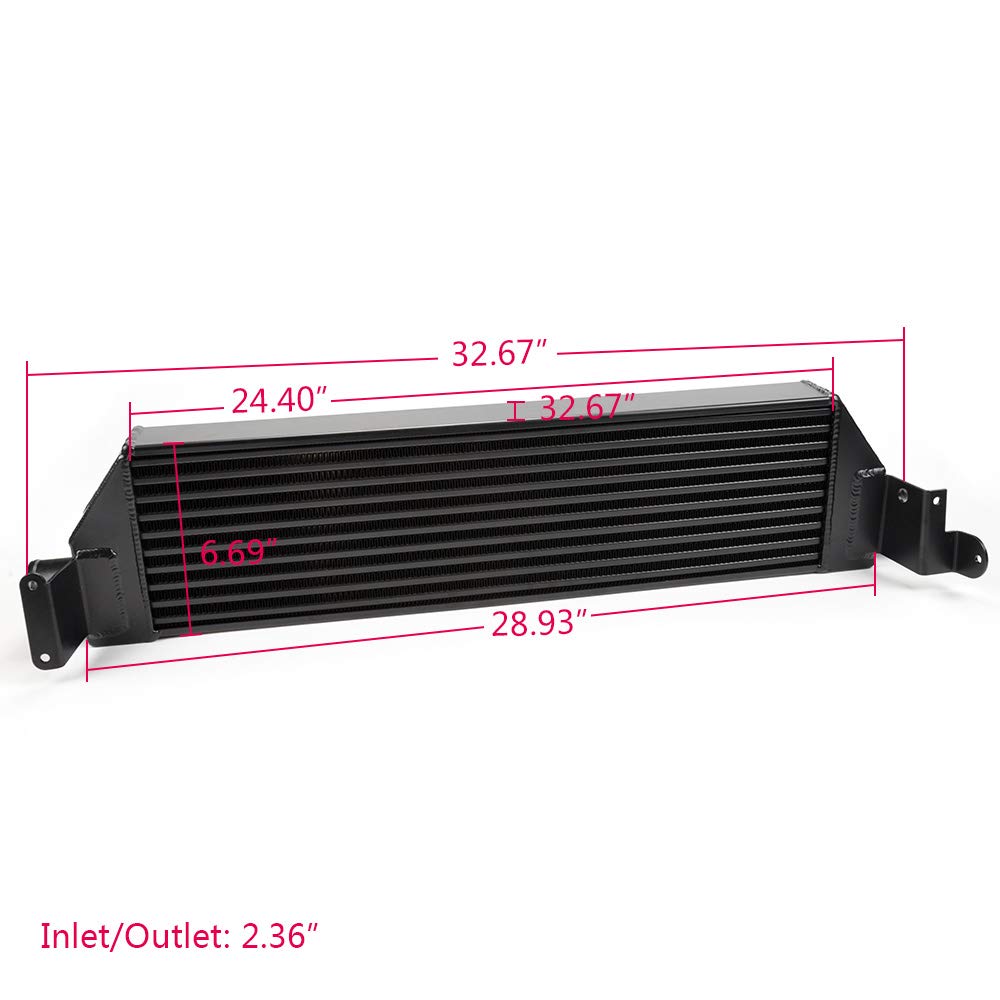 Twin Intercooler + Blue Hose Kit Black Compatible With VW VOLKSWAGEN Golf R GTI MK7 Upgrade