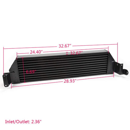 Twin Intercooler + Blue Hose Kit Black Compatible With VW VOLKSWAGEN Golf R GTI MK7 Upgrade