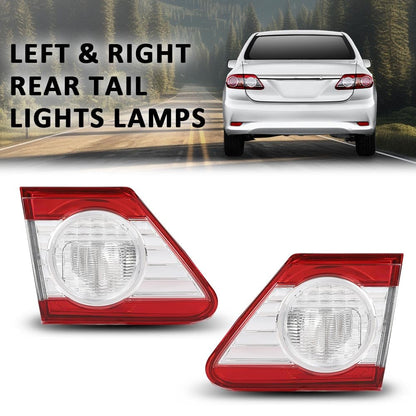 G-PLUS Tail Lights Rear Brake Lamps Inner Left & Right Compatible with Toyota Corolla 2011-2013 81590-02290, 81581-12170 Red