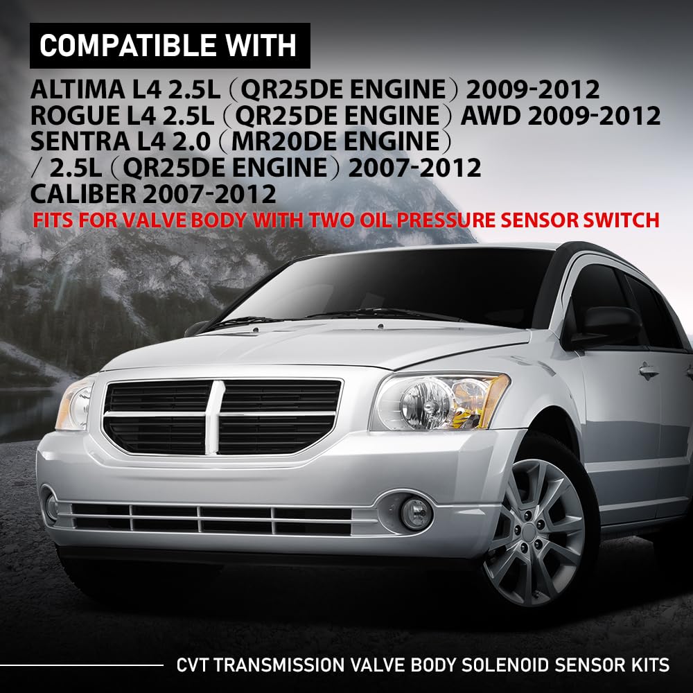G-PLUS Transmission Valve Body Solenoid Sensor kits Compatible with Nissan Altima Rogue L4 2.5L (QR25DE Engine) 2009-2012, Fit Nissan Sentra 2007-2012, CVT JF011E RE0F10A