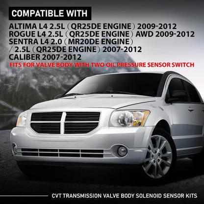 G-PLUS Transmission Valve Body Solenoid Sensor kits Compatible with Nissan Altima Rogue L4 2.5L (QR25DE Engine) 2009-2012, Fit Nissan Sentra 2007-2012, CVT JF011E RE0F10A