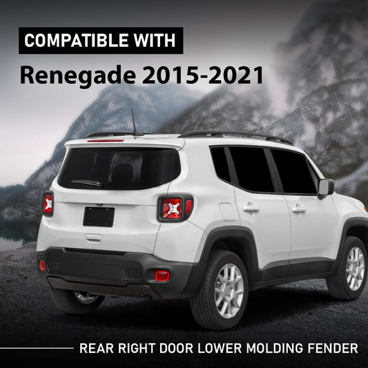 G-PLUS Rear Door Molding Fender Flare Trim Compatible with Jeep Renegade 2015-2021 Fender Flares Wheel Opening Panel Right Side 5VX88LXHAA, CH1505109