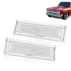 G-PLUS Front Side Marker Lights Assembly Compatible With Chevy Blazer/GMC Jimmy C/K R Pickup 1981-1991,Side Chrome Bezel Marker Lamps Pair Clear Lens