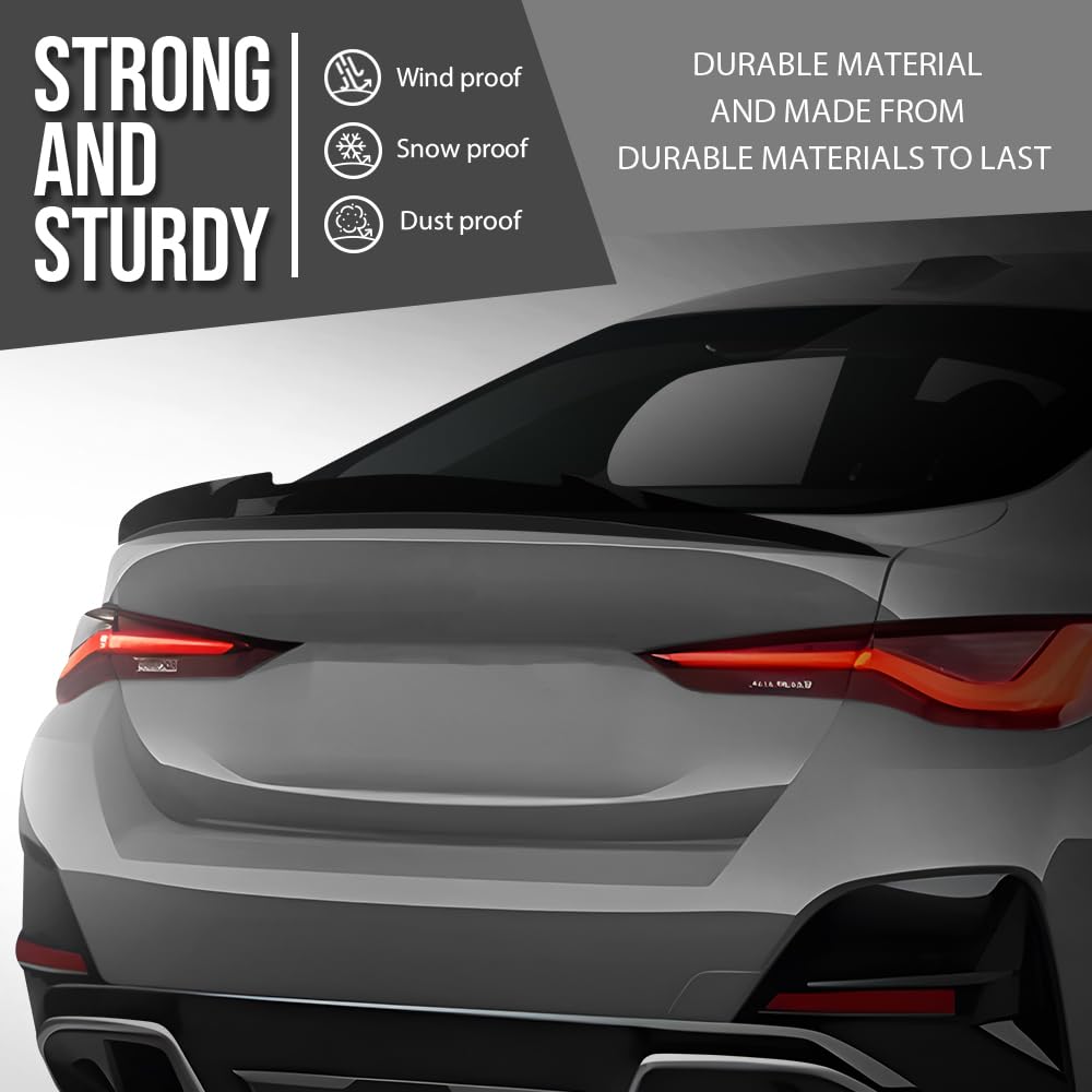 G-PLUS Rear Trunk Spoiler Wing Compatible with BMW G26 4 Series Gran Coupe Models 2021 2022 2023 2024 2025, Fit BMW I4 All Models 2022 2023 2024 2025 Rear Spoiler Gloss Black