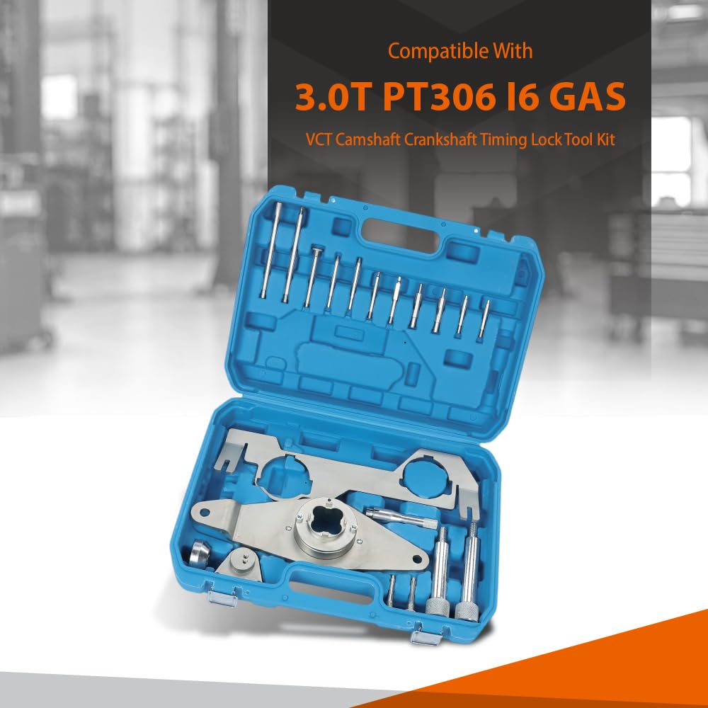 G-PLUS Vct Camshaft Crankshaft Locking Timing Tool Kit Compatible with Land Rover Range Rover/Discovery/Defender 3.0T 2021+ JLR-303-1639, JLR-303-1656 45 Steel Silver