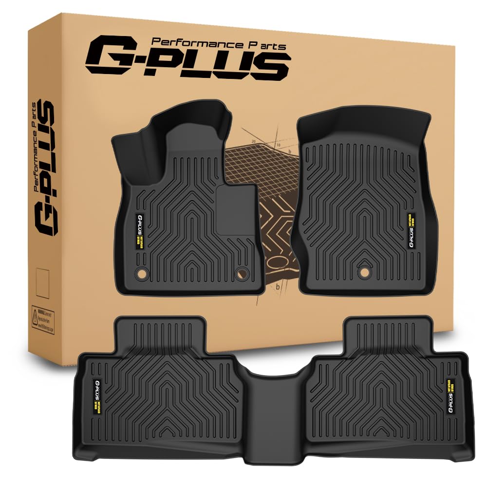 G-PLUS Floor Mats Fit for 2020-2025 Ford Explorer 2020 2021 2022 2023 2024 2025 TPE Custom Fit All Weather Protection 1st & 2nd Row Floor Liner Accessories,Black Car Mats