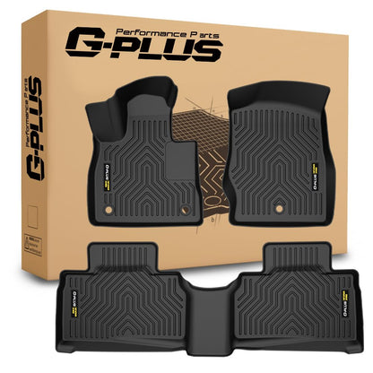G-PLUS Floor Mats Fit for 2020-2025 Ford Explorer 2020 2021 2022 2023 2024 2025 TPE Custom Fit All Weather Protection 1st & 2nd Row Floor Liner Accessories,Black Car Mats