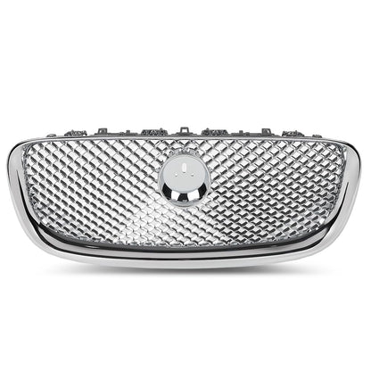 G-PLUS Upper Front Center Grill Grille Compatible with Jaguar XF XFR 2012-2015 Silver
