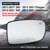 G-PLUS Side Mirror Glass Right Passenger Side Compatible with Chrysler 200 300 2011-2017, Fit Dodge Charger 2011-2021 Fit for Model with Power Heated Manual Folding Mirrors Only
