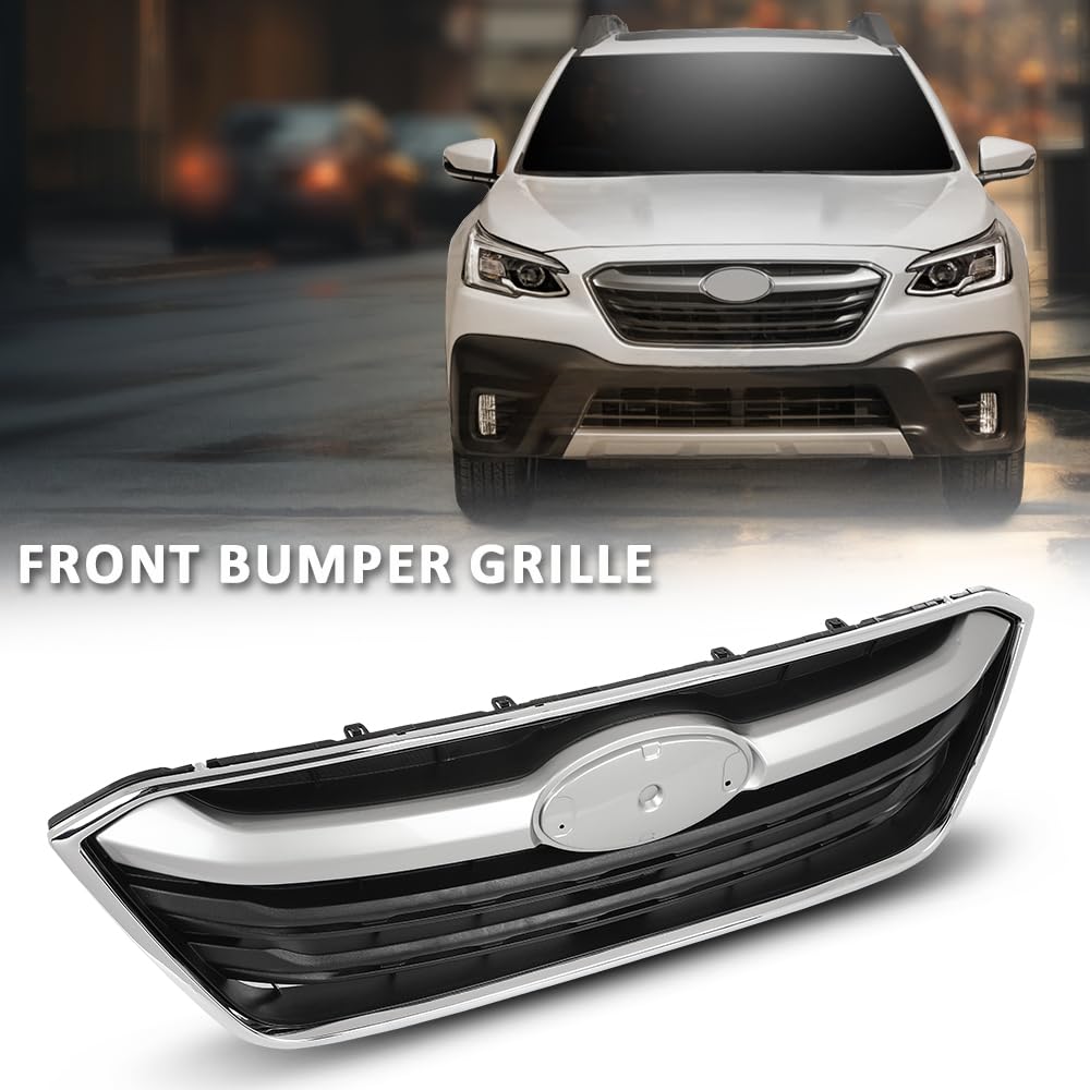 G-PLUS Front Bumper Grille Compatible with Subaru Outback 2020-2022 Chrome Trim Grill 91121AN08A, SU1200189