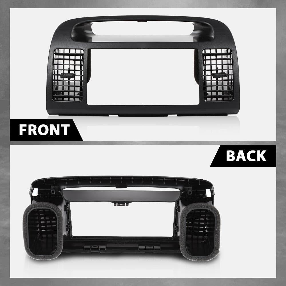 G-PLUS Center Dash Radio Bezel AC Air Vents Upper Trim Compatible with Toyota Camry 2002-2006 Black